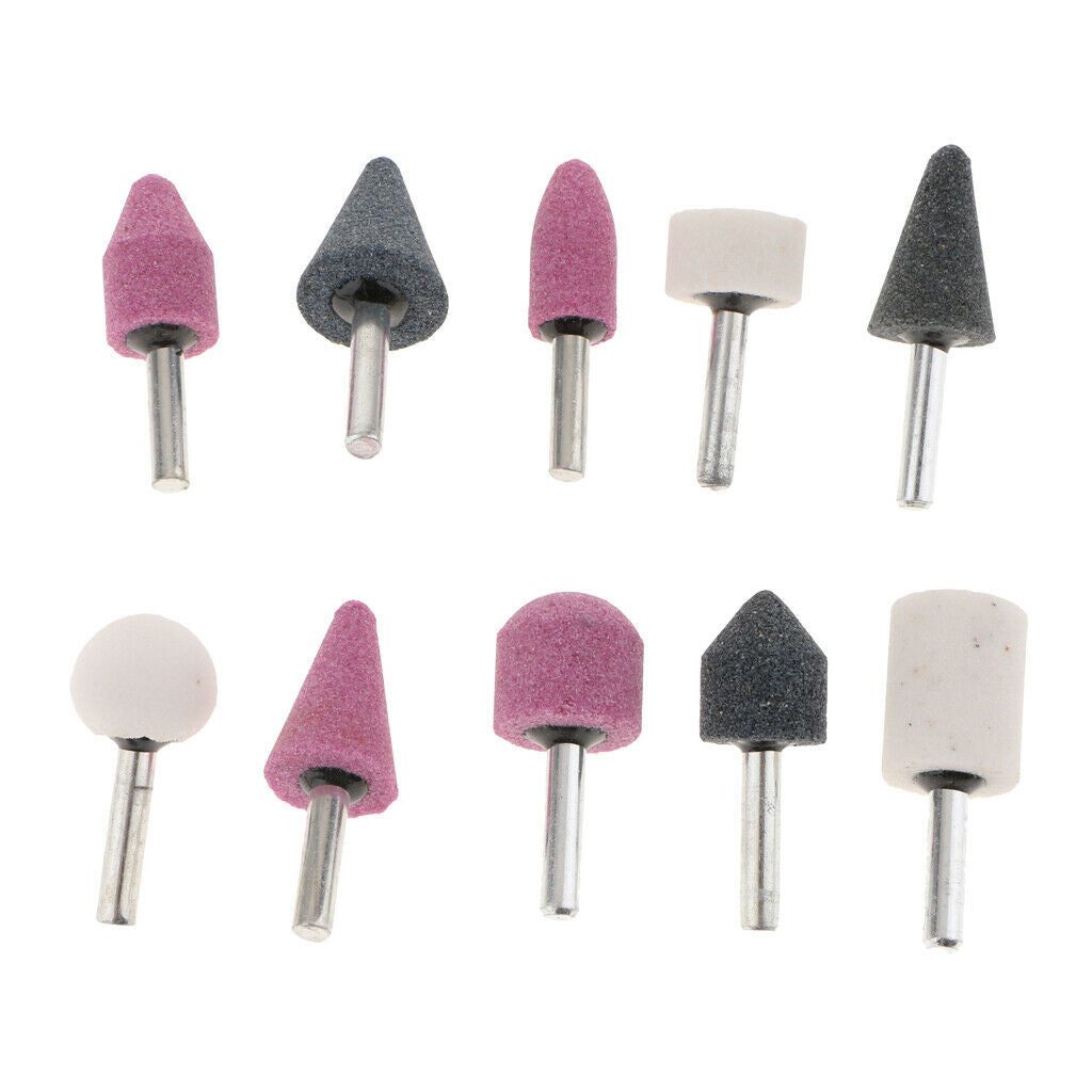 10x 6mm Cylindrical Electric Nail Drill Bits Polishing Grinding Head ZP-1009