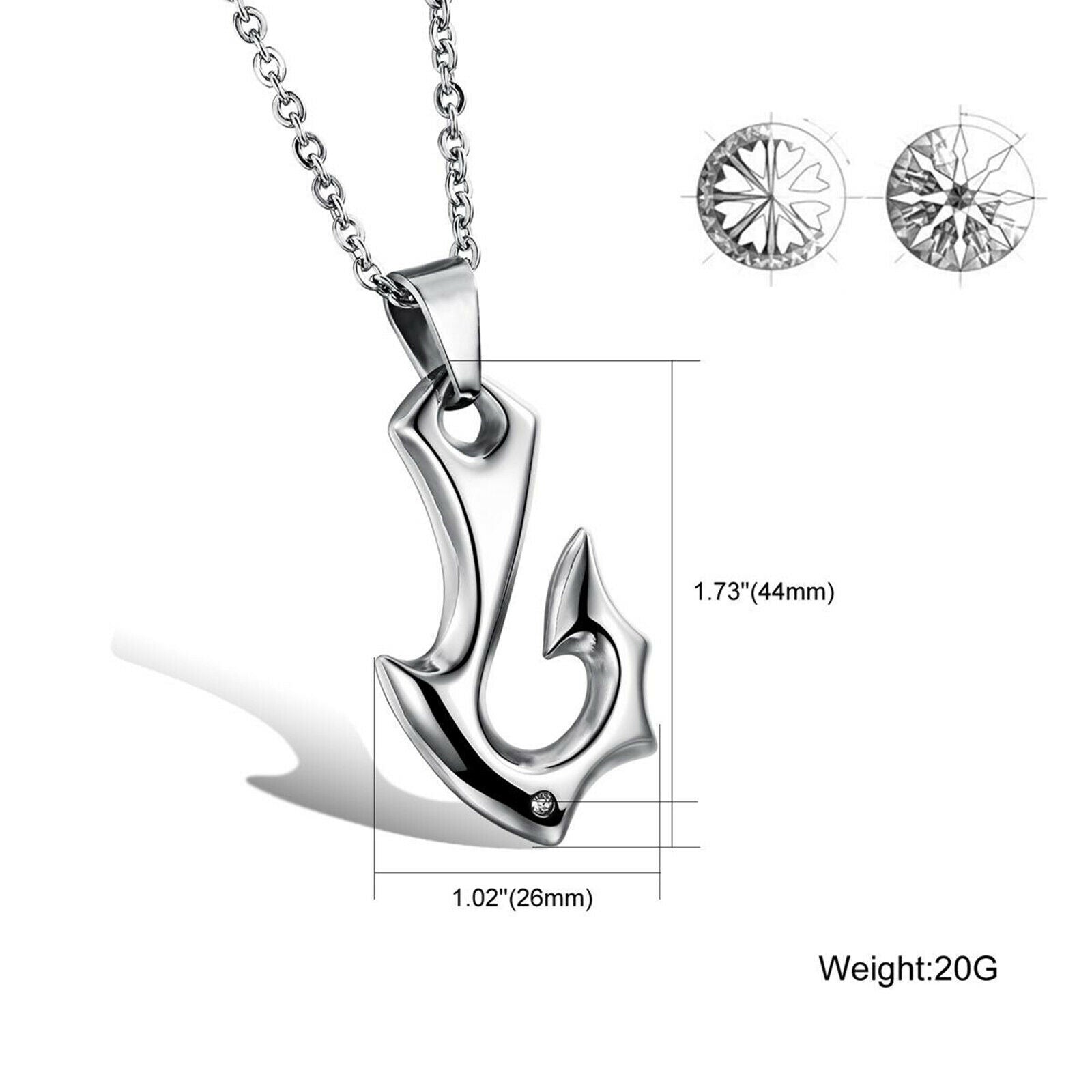 Alloy Trendy Special Fishhook Shape Sliding Pendant Necklace Chain New