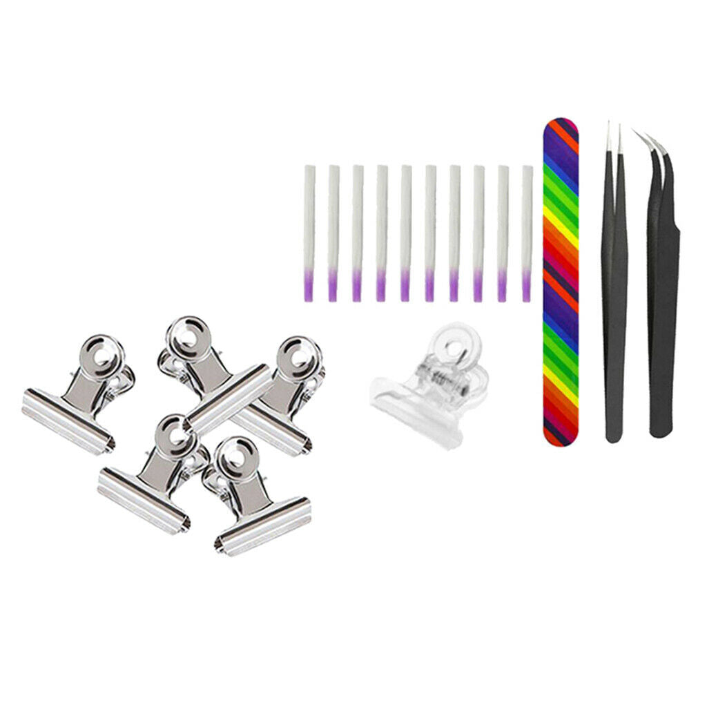 Quick Building Nail Extend Fiberglass Tips w/ Nail Pinching Clips Pinchers