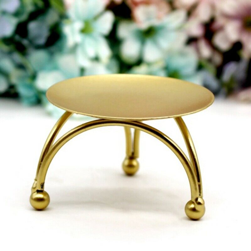 European Style Candlestick Iron Candle Holders Retro Round Table Golden For HoK2