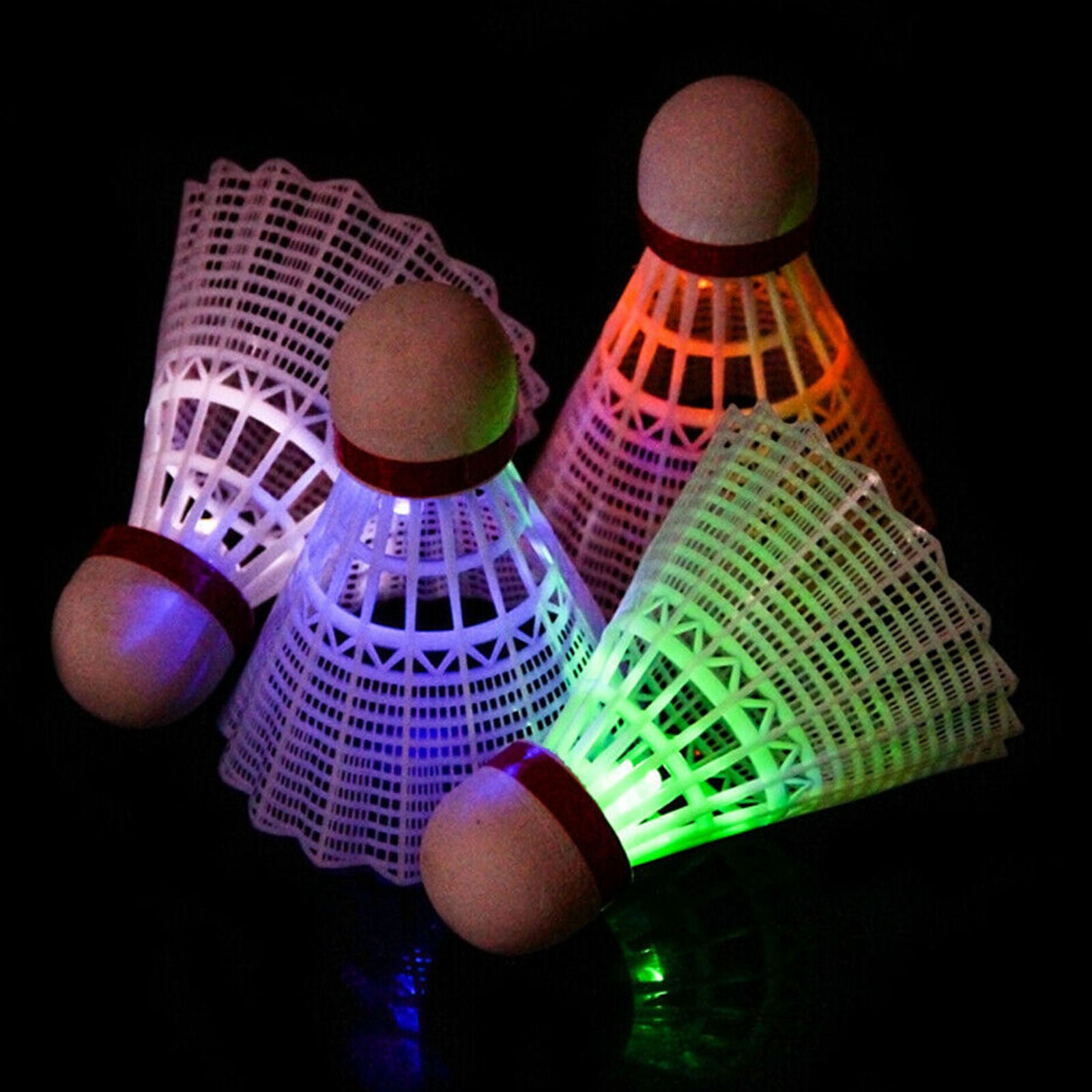 4Pcs Creative LED Light Badminton Balls Plastic Outdoor Sports Shuttlecock