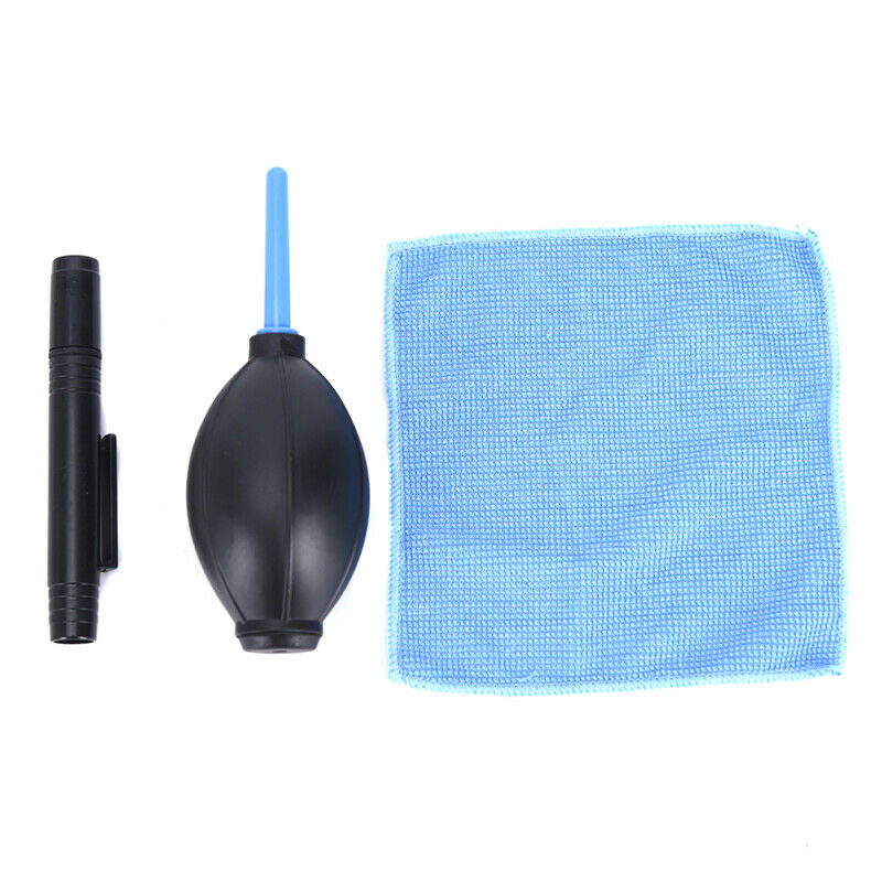3in1 Lens Cleaner Set DSLR VCR Camera Pen Brush Dust Blower Cleaning Clot.l8