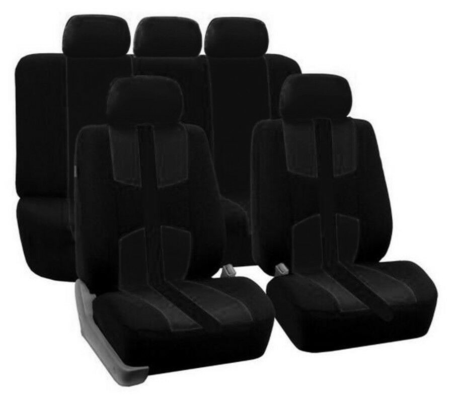 Universal 5 Seats Front+Rear Full Set Auto Car Seat Cover Cushion Protector Mat