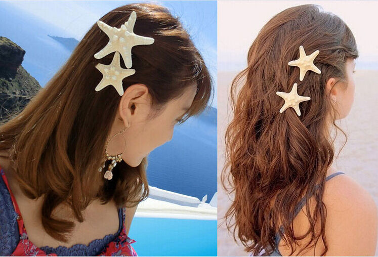 Womens Girls lady Fashion Elegant Pretty Starfish Sea Star Hairpin Hair Clip one