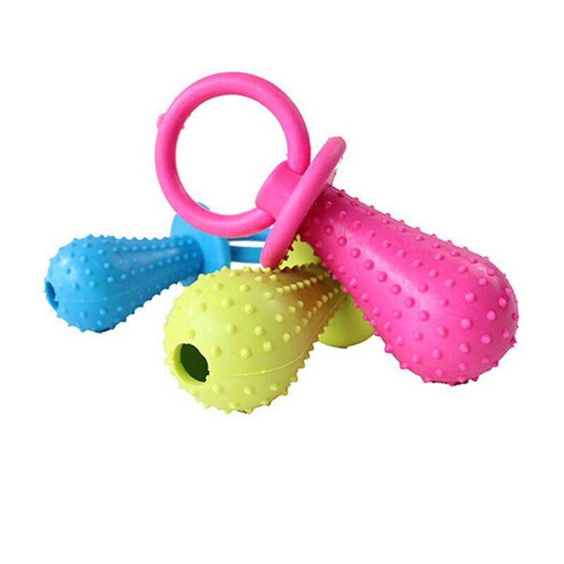Rubber Pacifier for Pet Toys Dog Cat Puppy Chew Toys with Bell Sound Insid.l8