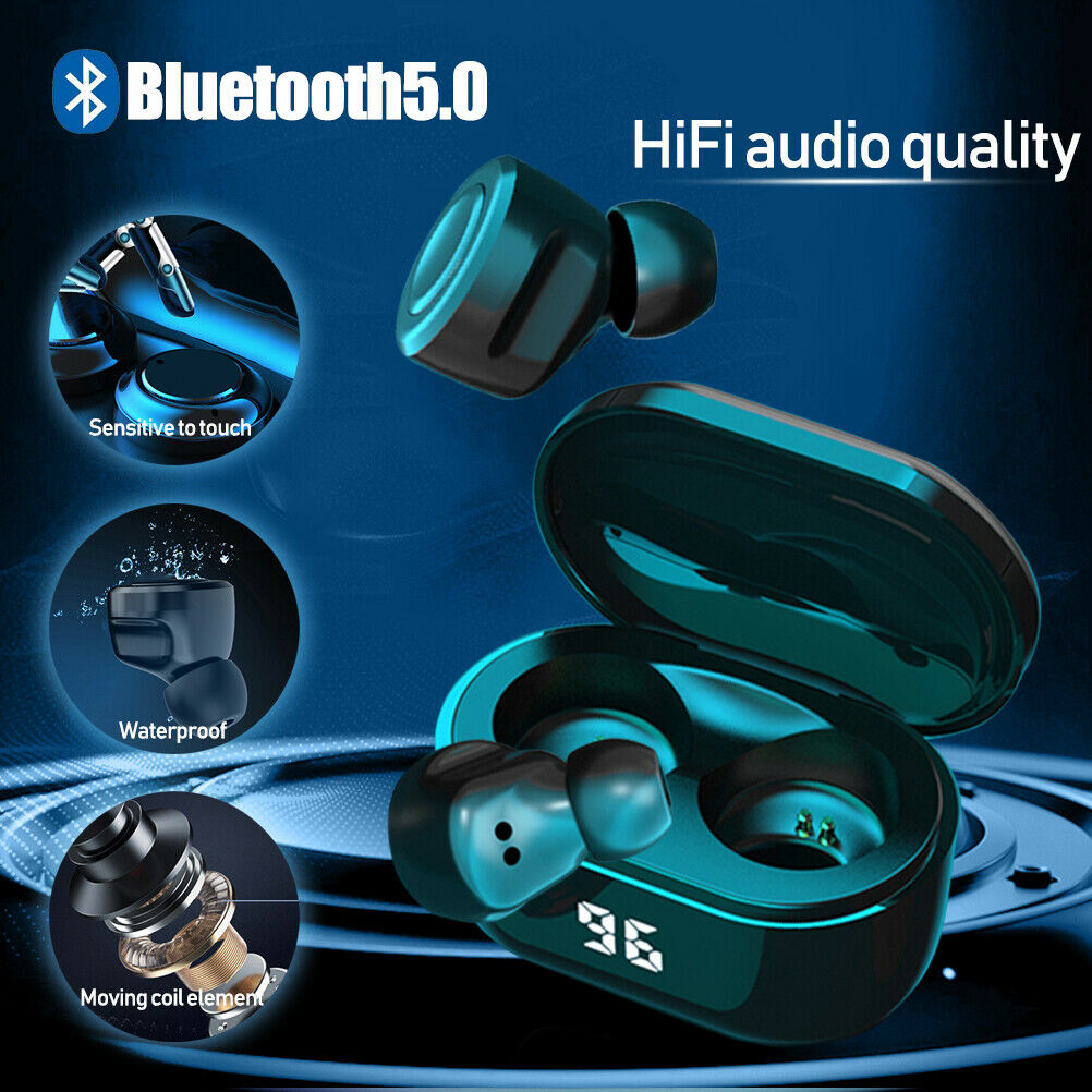 USB Bluetooth 5.0 Wireless Earphones Headphones Stereo Earbuds TWS Sport Headset