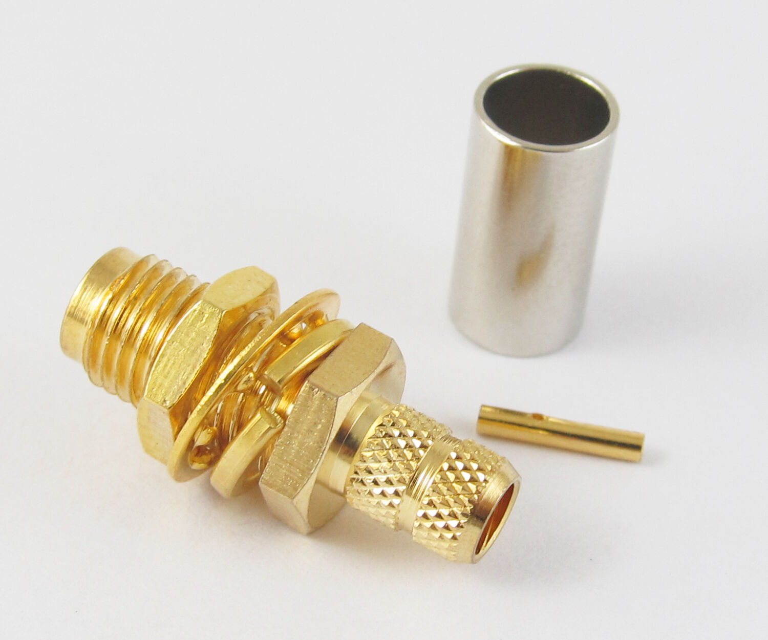10x RF Connector SMA Female Nut Bulkhead Crimp for RG58 RG142 RG223 RG400 LMR195
