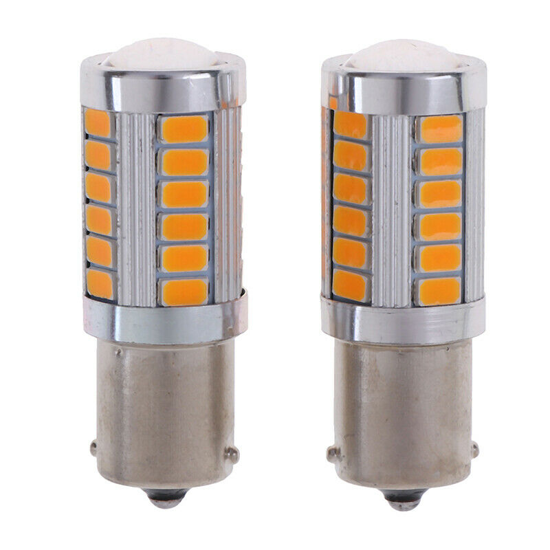 2x 1156 BA15S P21W 33 SMD LED Daytime Running Light Yellow Bulb Super Bri.l8