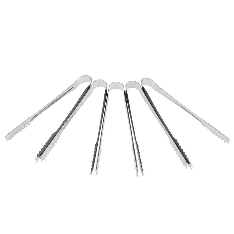 5Pcs Stainless Steel Tongs For Party Bar Clip Bread Food Ice Clamp Ice To JRBD