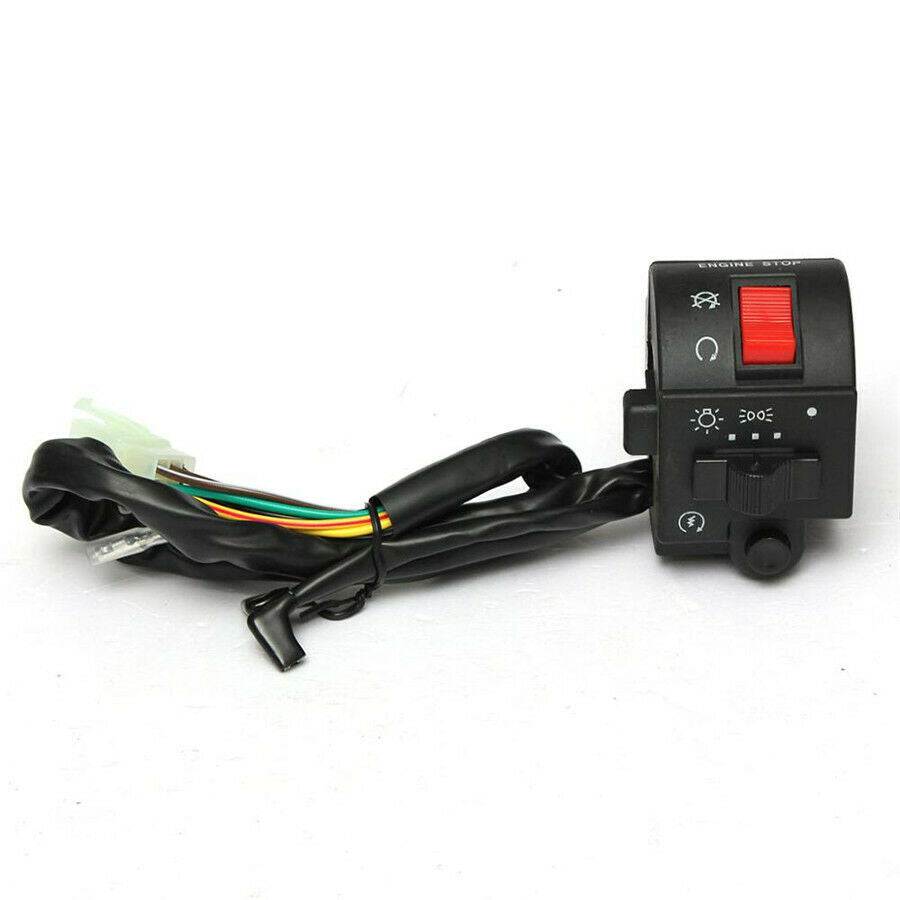 Motorcycle 7/8" Handlebar Headlight Horn Turn Signal Electrical Start Switch 12V