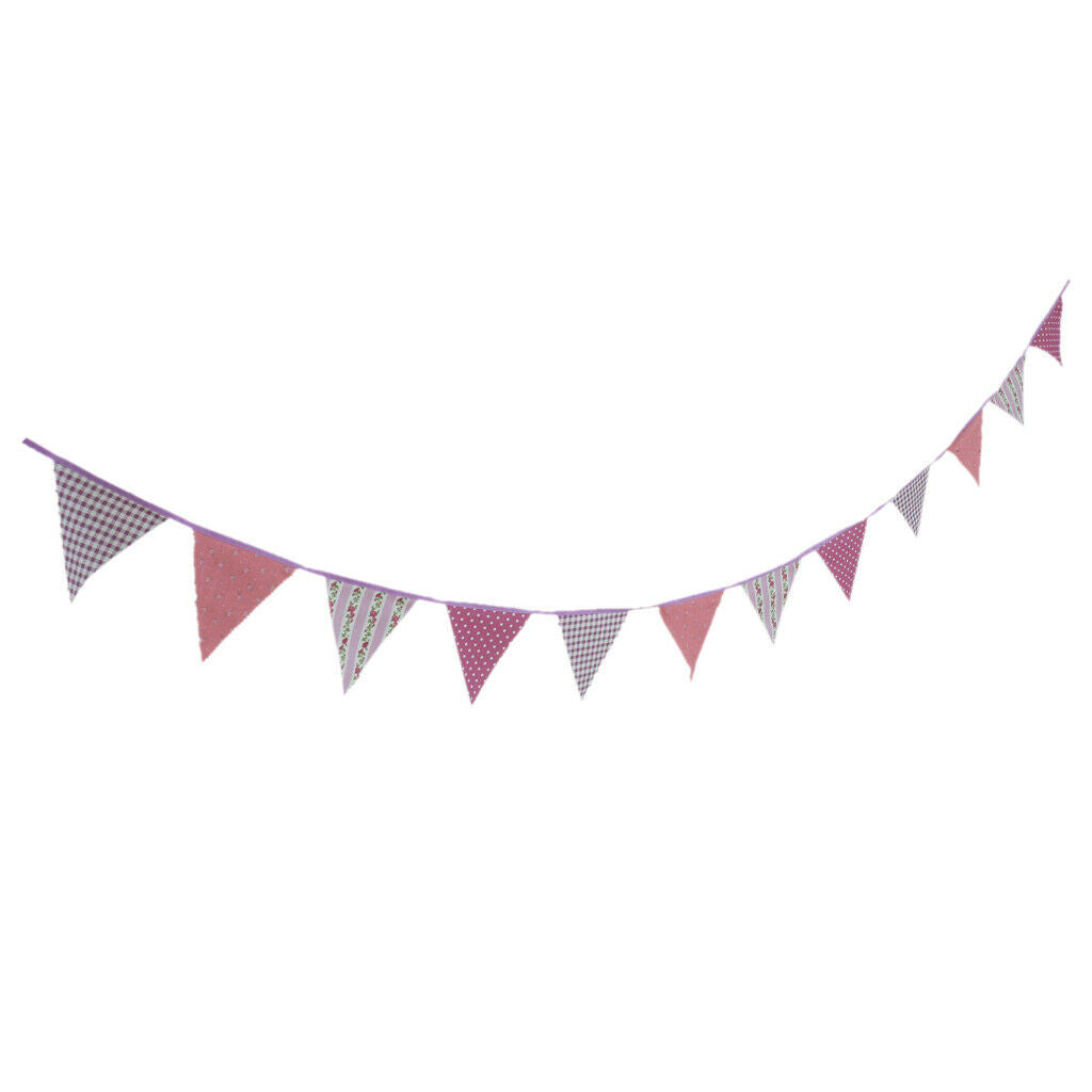 Tiny Flower Grid Triangle Flag Banner Bunting Garland Party Decorations