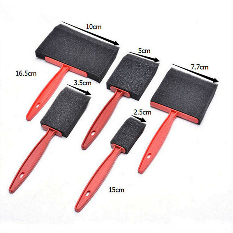 5pcs Plastic Handle Foam Sponge Brushes Painting Drawing Tool DIY Craft Supplies