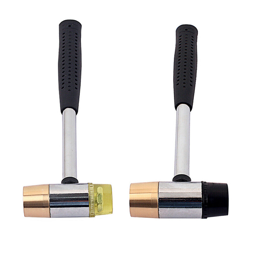 Fret Hammer 7/8" diameter head -UHMW&Brass head-Guitar luthier hammer Yellow