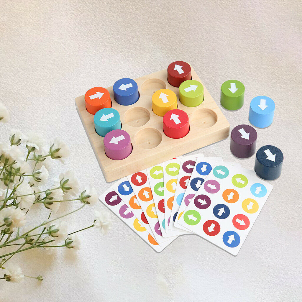 Wooden Arrow Matching Game Direction Recognition Brain Game Toys for Kids 3-5