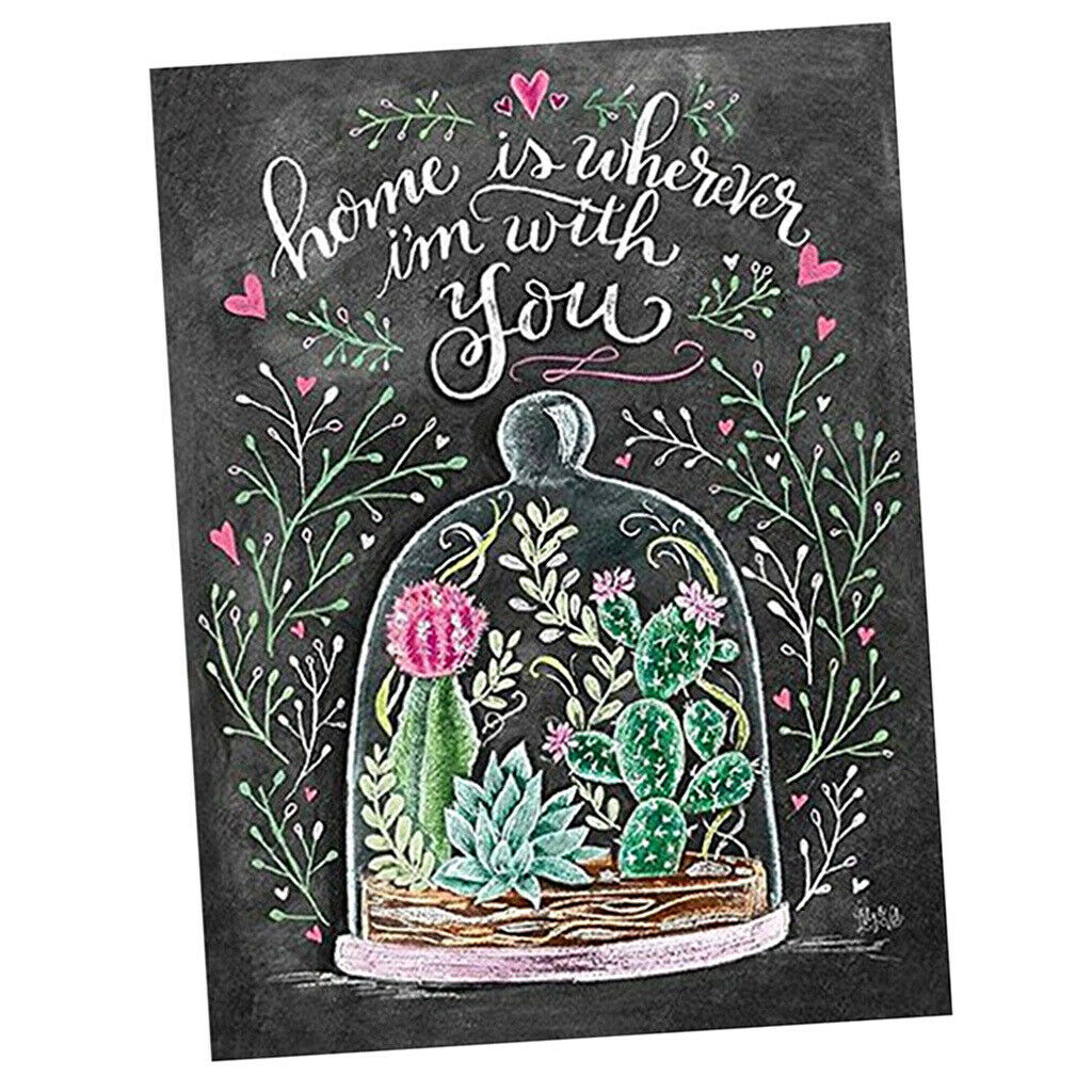 5D Diamond Painting Full Drill Embroidery Arts Home Decor Black Card