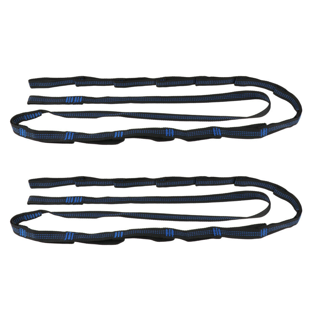 2pcs Adjustable Hanging Extension Hammock Straps Heavy Duty  Swing - Blue,