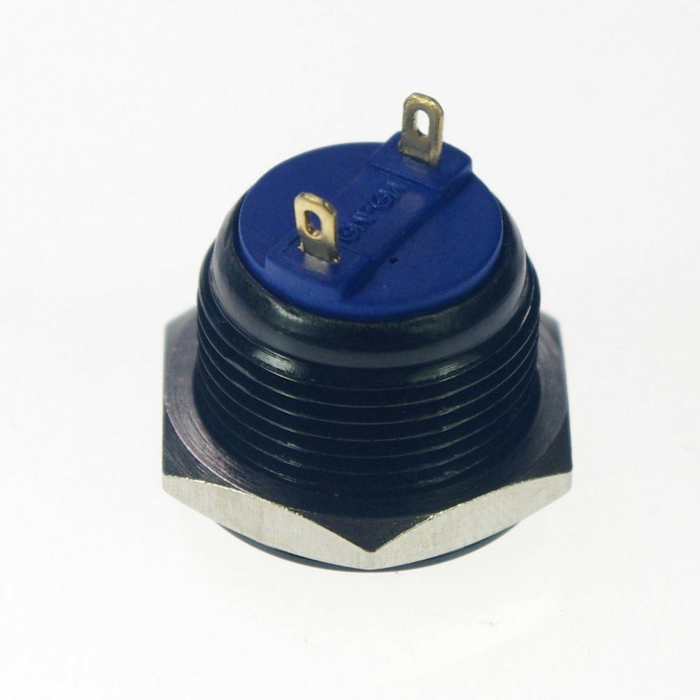2PCS 16mm OD Zn-Al Alloy Momentary Push Button Switch /Flat Round/Pin Terminals