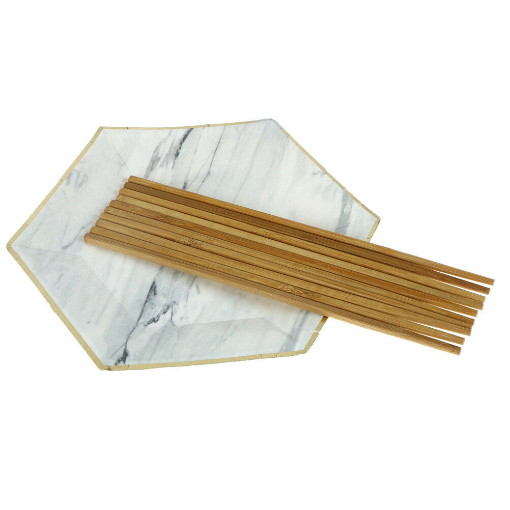 5pairs Reusable Natural Wavy Wood Chopsticks Chinese Chop Sticks Food Stic DEAU