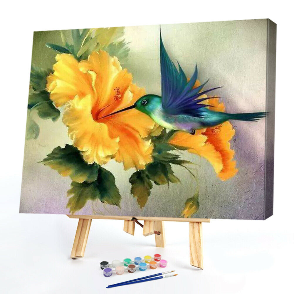 Painting By Numbers Kit DIY Bird Honey Hand Painted Oil Picture Craft Decor @