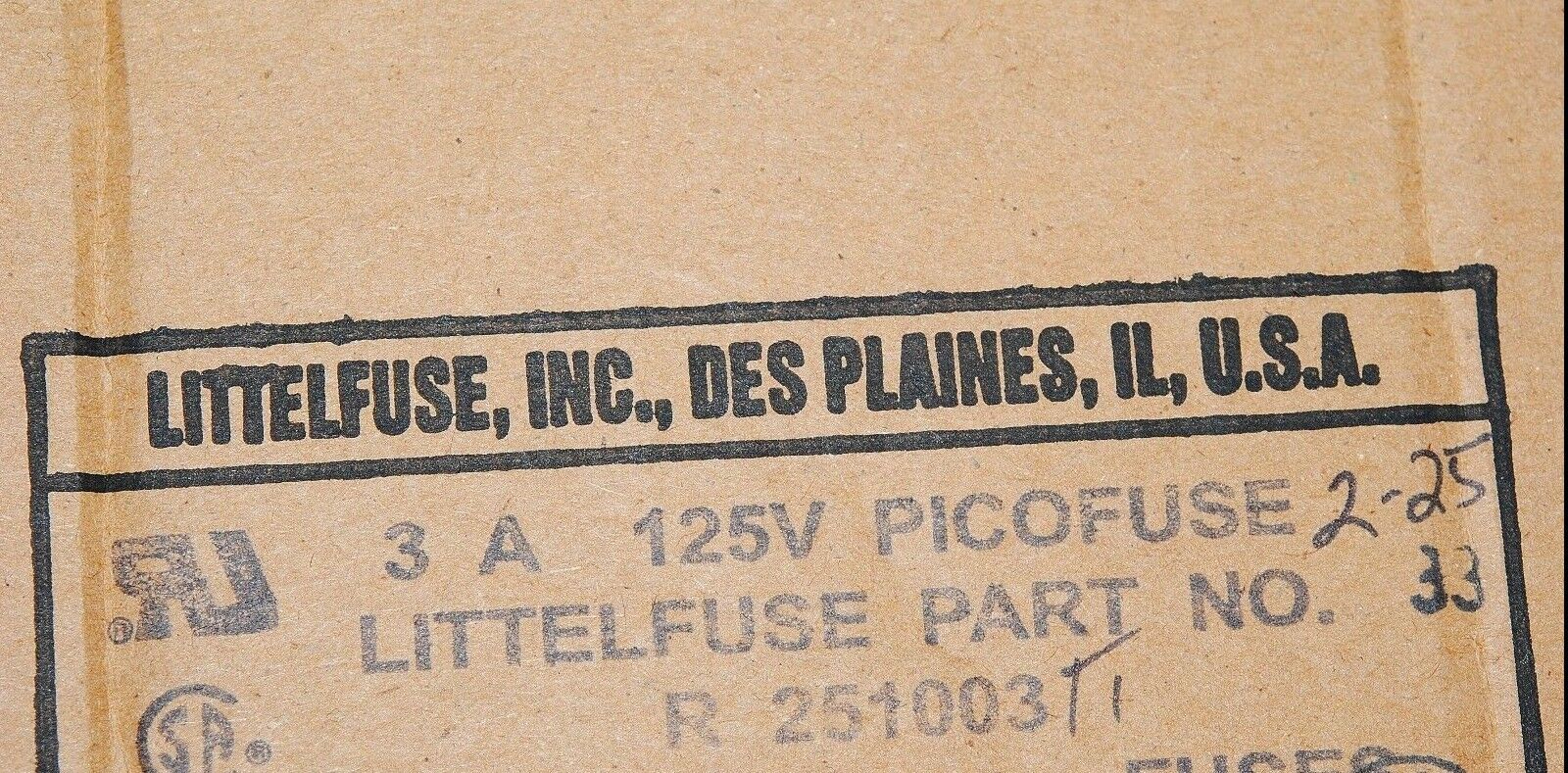 10pcs - Littelfuse 3A 125V Axial Fast Blow Pico Fuse / Picofuse - R251003