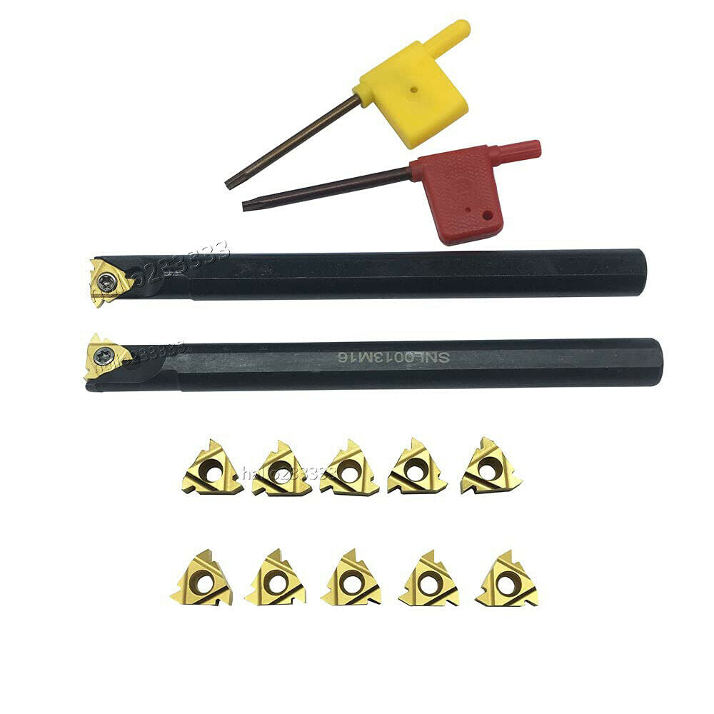 5/8" SNR0013M16+SNL0013M16 Threading Turning Tool Holder + 16IR 16ER AG60 BP010