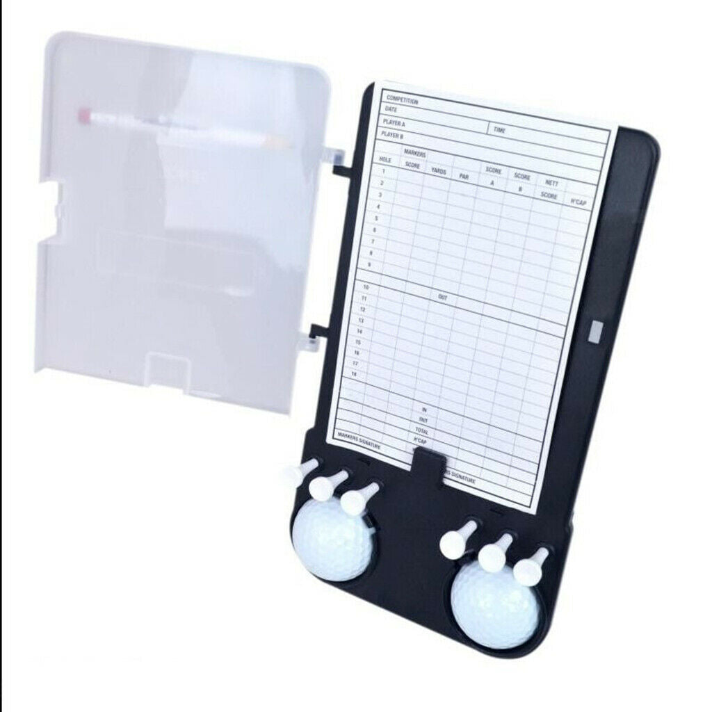 Premium Golf Scorecard Holder Score Card Marks Sheet Waterproof Balls Clips