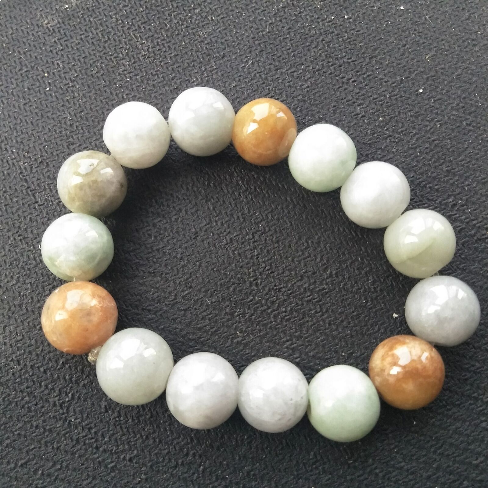 100% Natural Grade A Jade Jadeite 12-13mm Beads Bangle Bracelet AA+