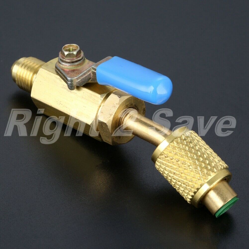 Car AIR CONDITIONER Ball Valve Adapter 1/4" male to 5/16" Female Manifold