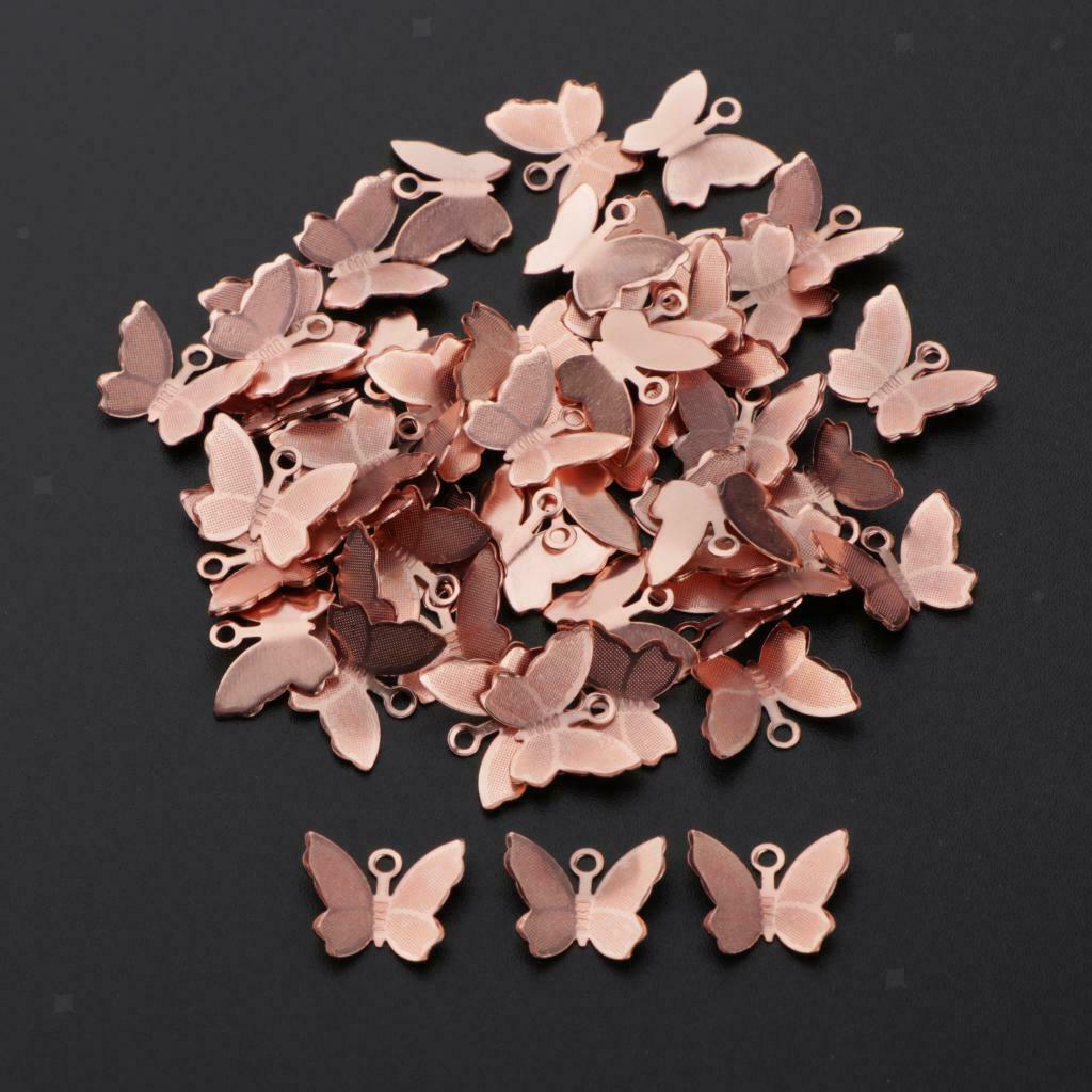 50pcs Butterfly Charms B Pendants for Key Chain Earring DIY Bags Purse Decor