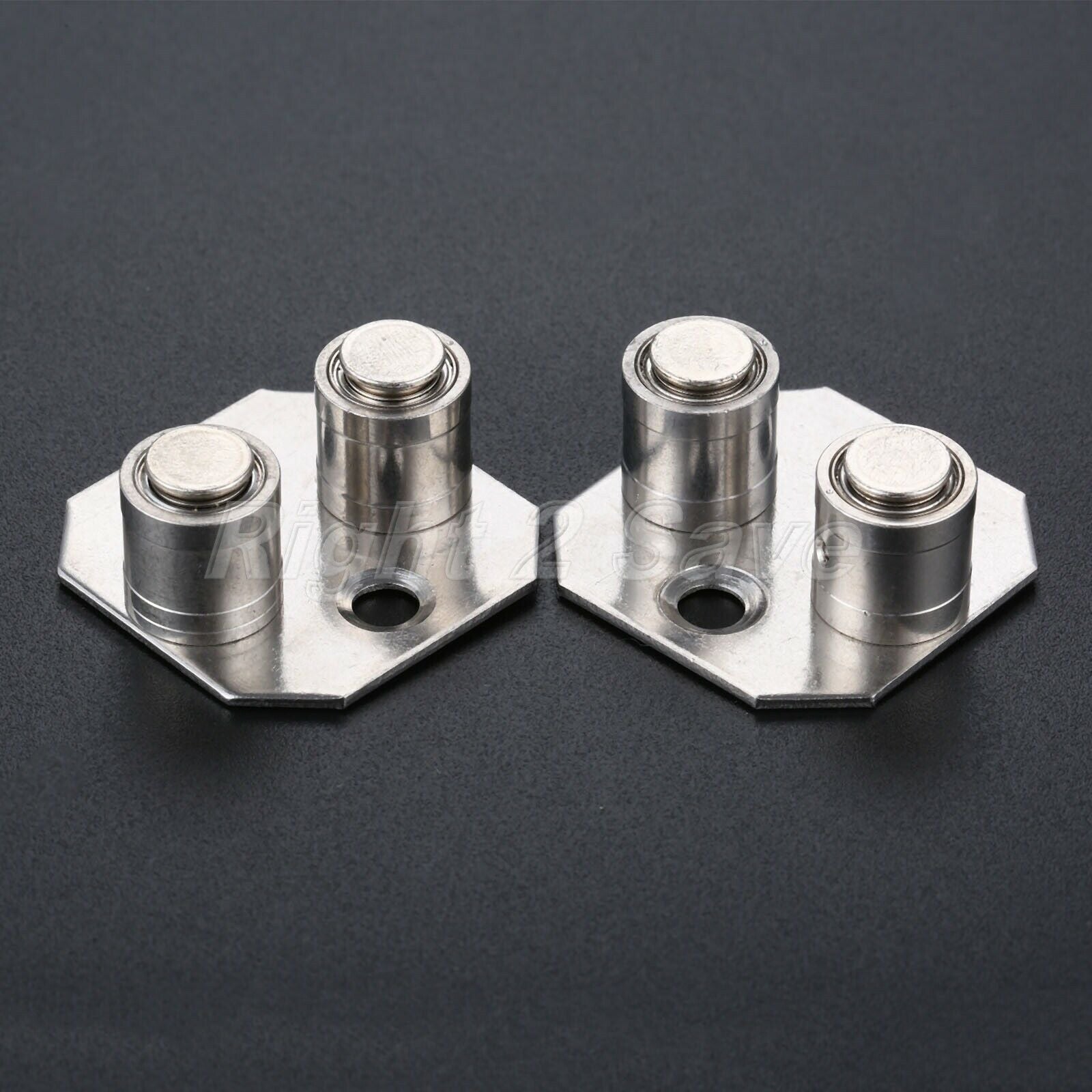 2Pcs Wooden Sliding Door Cabinet Limiter Two-wheel Rail Guide Locator Stopper