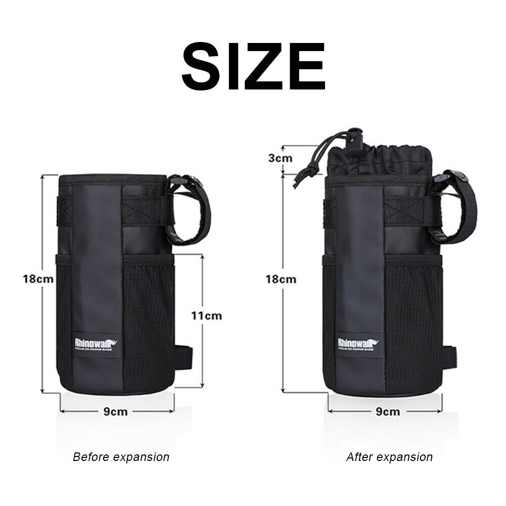 Bike Bicycle Water Bottle Handlebar Cup Holder Bag Stem Insulated Bag Accessory