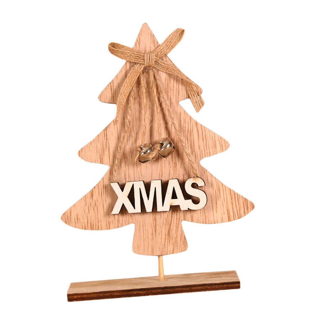 Brown Wooden Christmas Tree Desktop Ornaments Table Party Hanging Decoration