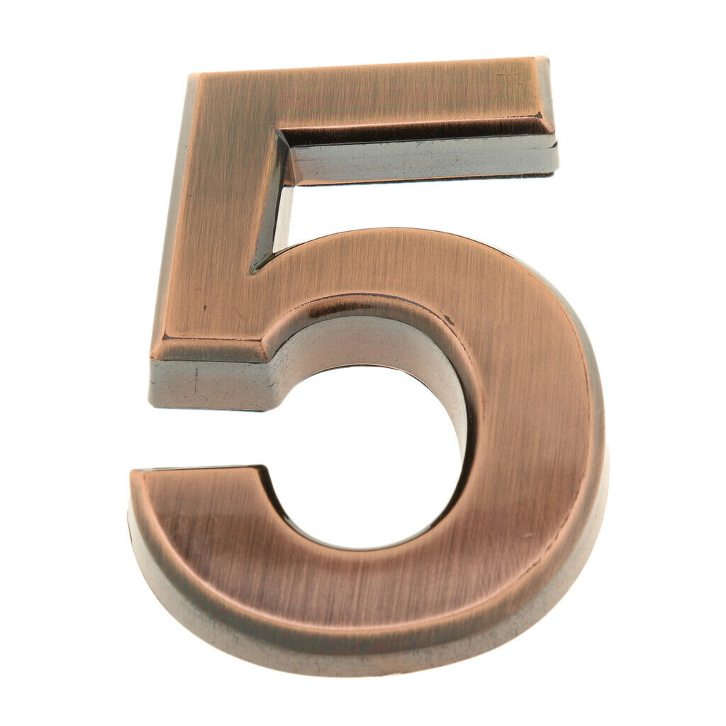 2pcs Copper Plastic House Hotel Door Number Self Adhesive Building Sign 2,5