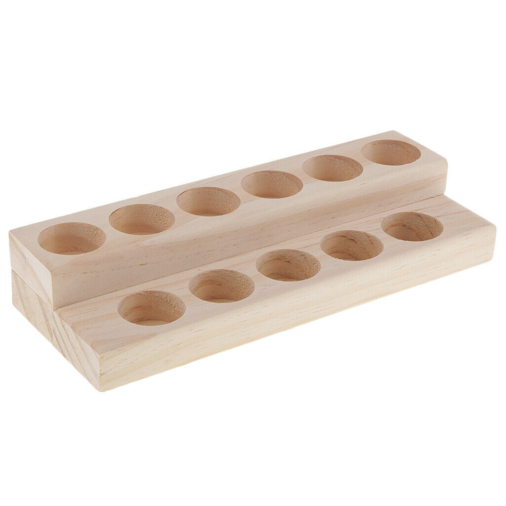 2-Tier Essential Oil Display Cosmetic Organizer Rack, 11 Slots for 5 10 15ml
