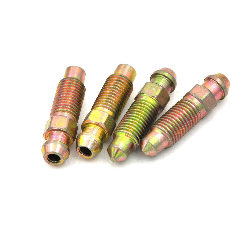 4pcs M8 x 1.0mm Motorcycle Bike Brake Caliper Steel Bleed Screw Nippl.l8