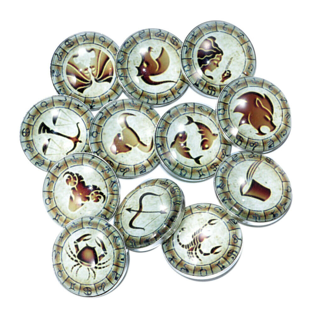 Zodiac Sign Snap Button Sewing Crafts Snappers DIY Crafts Fastener 12pcs