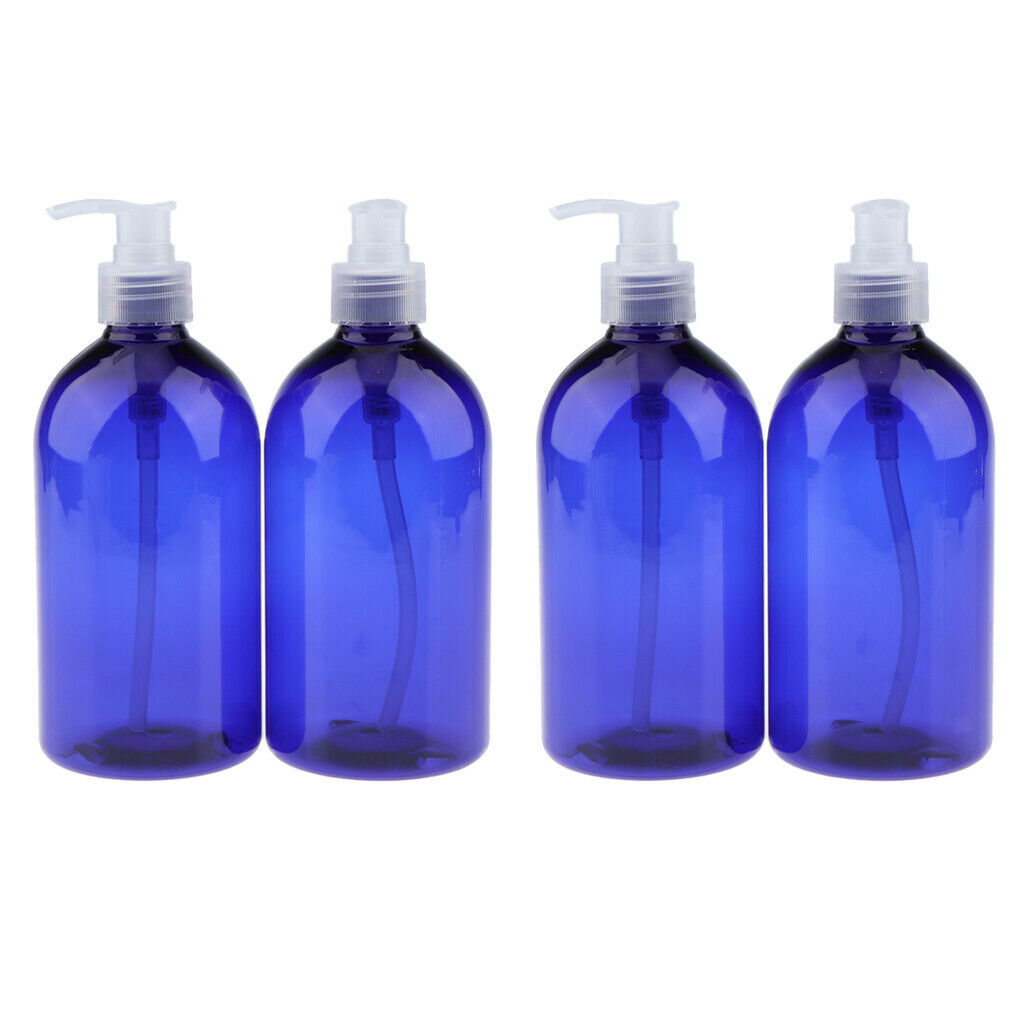 Large Cosmetic Pump Bottles Shampoo Empty Lotion Travel Dispensers (4Pcs, 500mL)