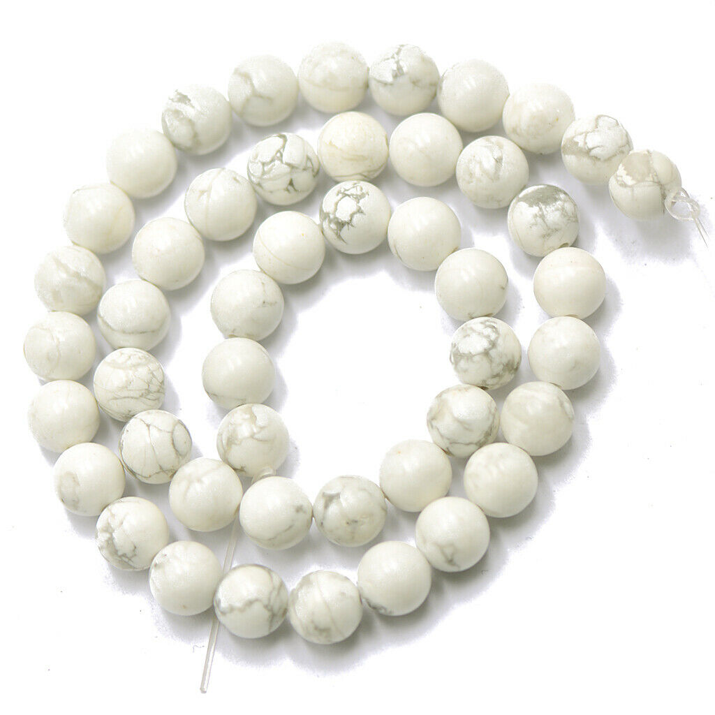 8mm White Howlite Turquoise Round Loose Bead