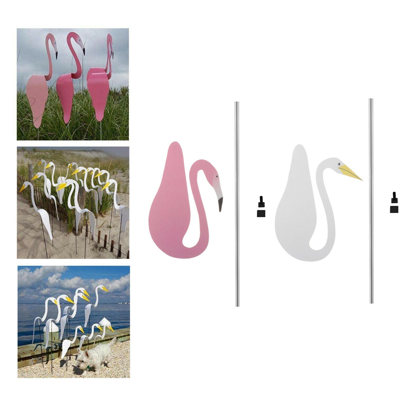 2x Swirl Bird for Outdoor Yard Beach Summer Lawn Patio Flowerbed Decor