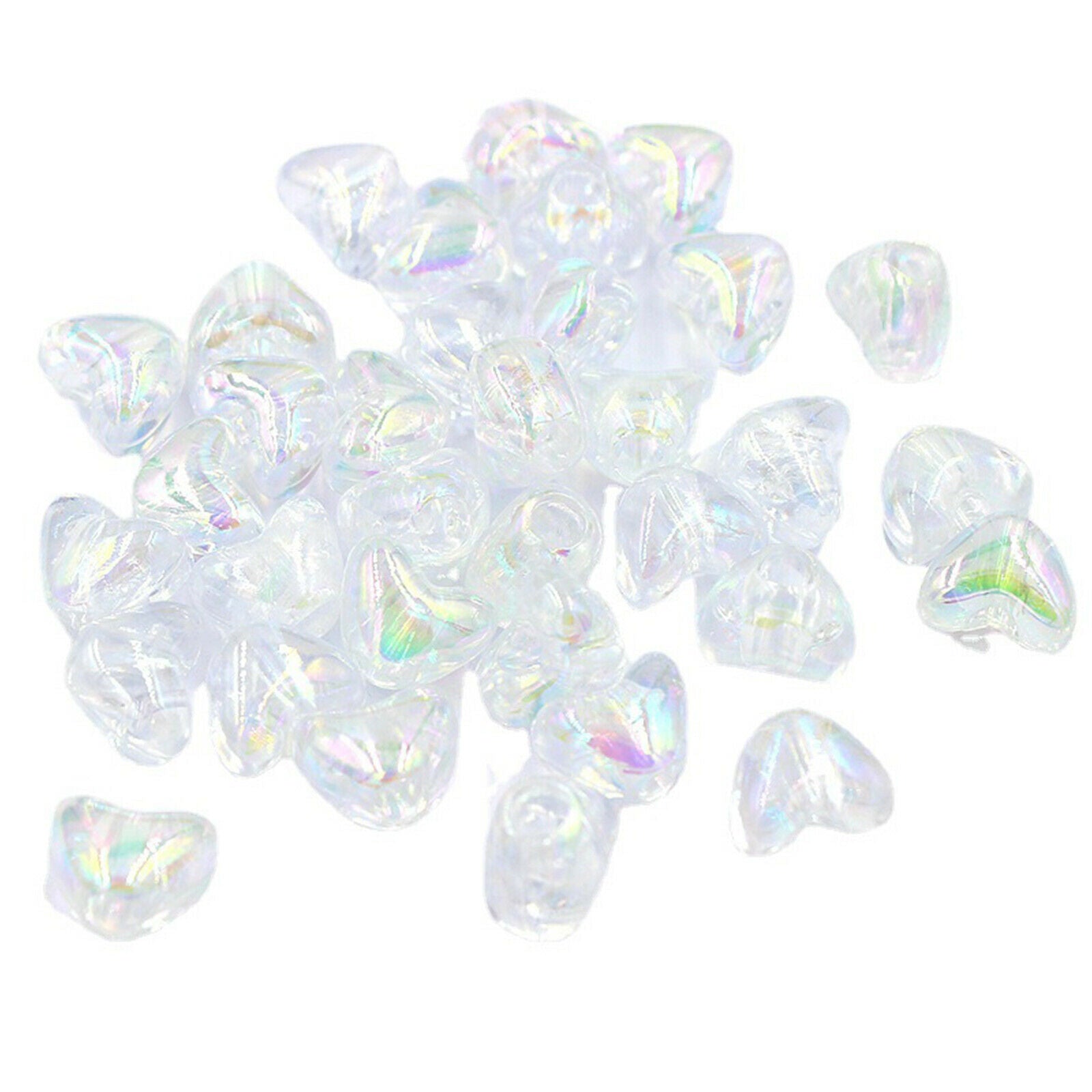 200x Heart Shaped Loose Beads Spacer Beads DIY Bracelet Jewelry Making Kid's