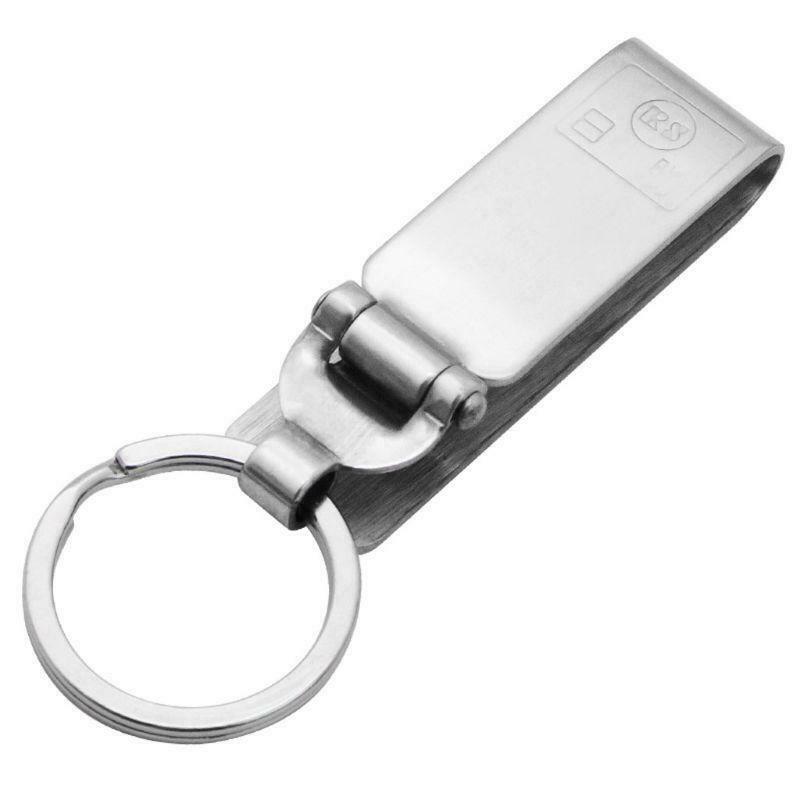 Anti-Lost Heavy Duty Stainless Steel Belt Keyring Key Holder Key-Clip Detachable