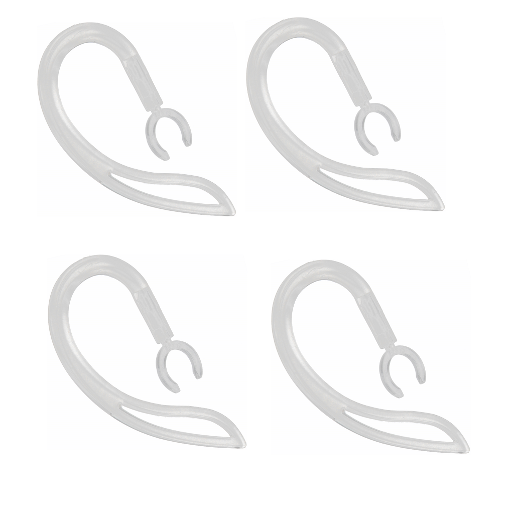 9.0mm Ear Hooks for Wireless Bluetooth Headset - Pack of 4 - Transparent