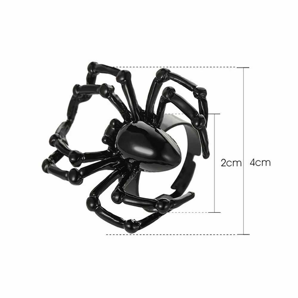 Biker Hip Hop Stainless Steel Halloween Punk Simulation Animal Spider Ring