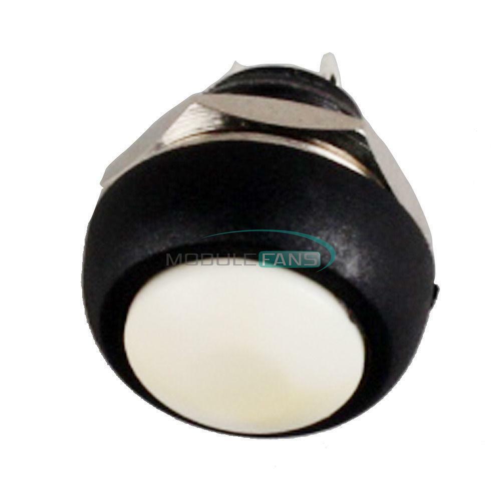 10PCS White 12mm Waterproof Momentary ON/OFF Push Button Mini Round Switch