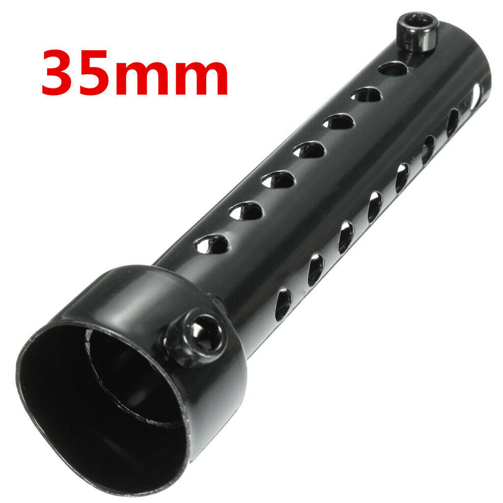 2Pieces Universal Motorcycle Exhaust Pipe  Baffle  Black 35mm