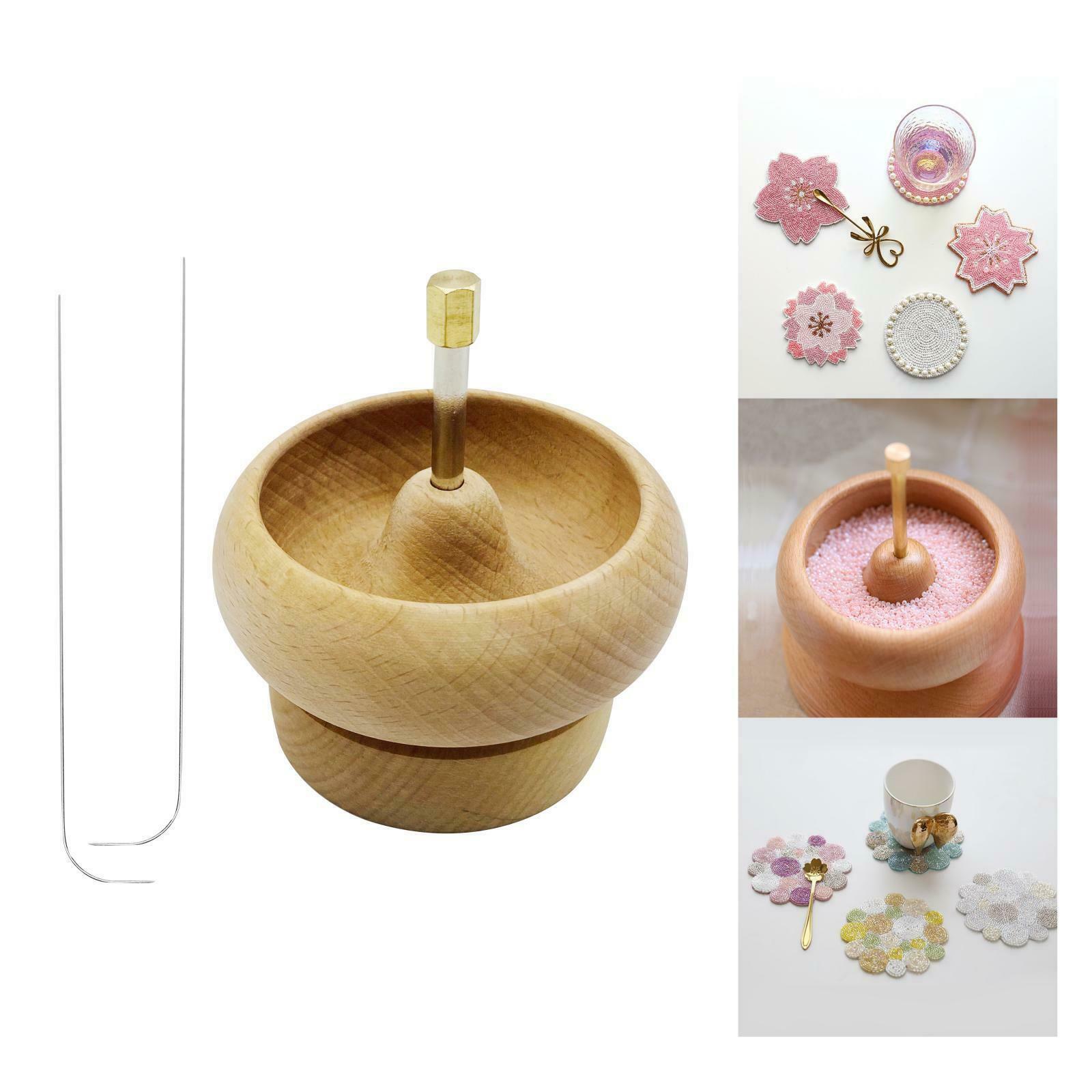 Wooden Bead Spinner Gem Bead Loader Quickly Sewing DIY Spinning Jewelry Tool