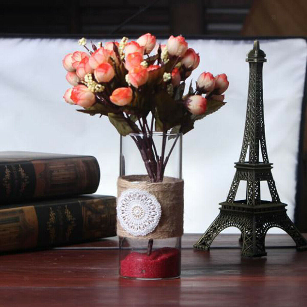 Transparent Vase For Weaving Flowers Vase Flower Pot DIY Terrarium Container S +