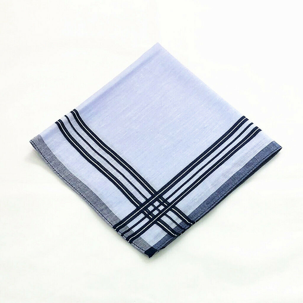12pcs Plaid Striped Handkerchiefs Unisex Classic Soft Hanky Pocket Square