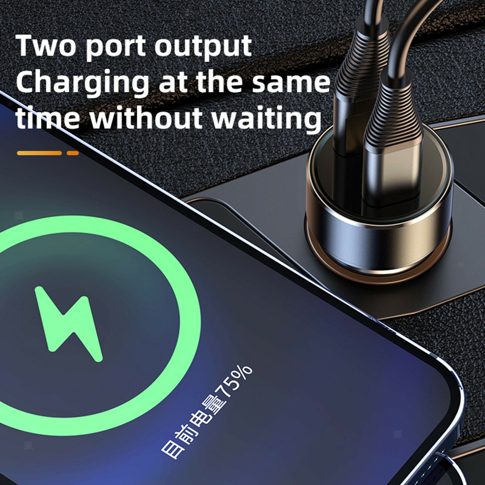 Car Charger Adapter FM Transmitter Hands-free Receiver Dual USB Port 12V 24V