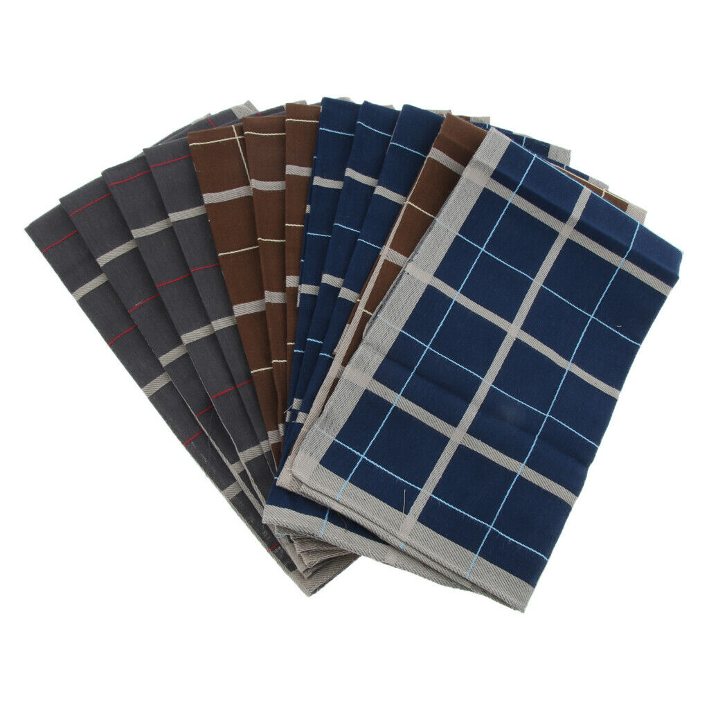 12x 100% Cotton Handkerchief Square Decor Suits Pocket Hanky